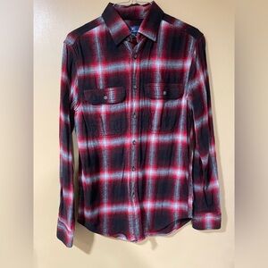 😵‍💫 3/$12 George Red and Black Plaid Casual Shirt